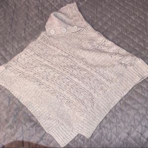 Grey Crotchet Poncho